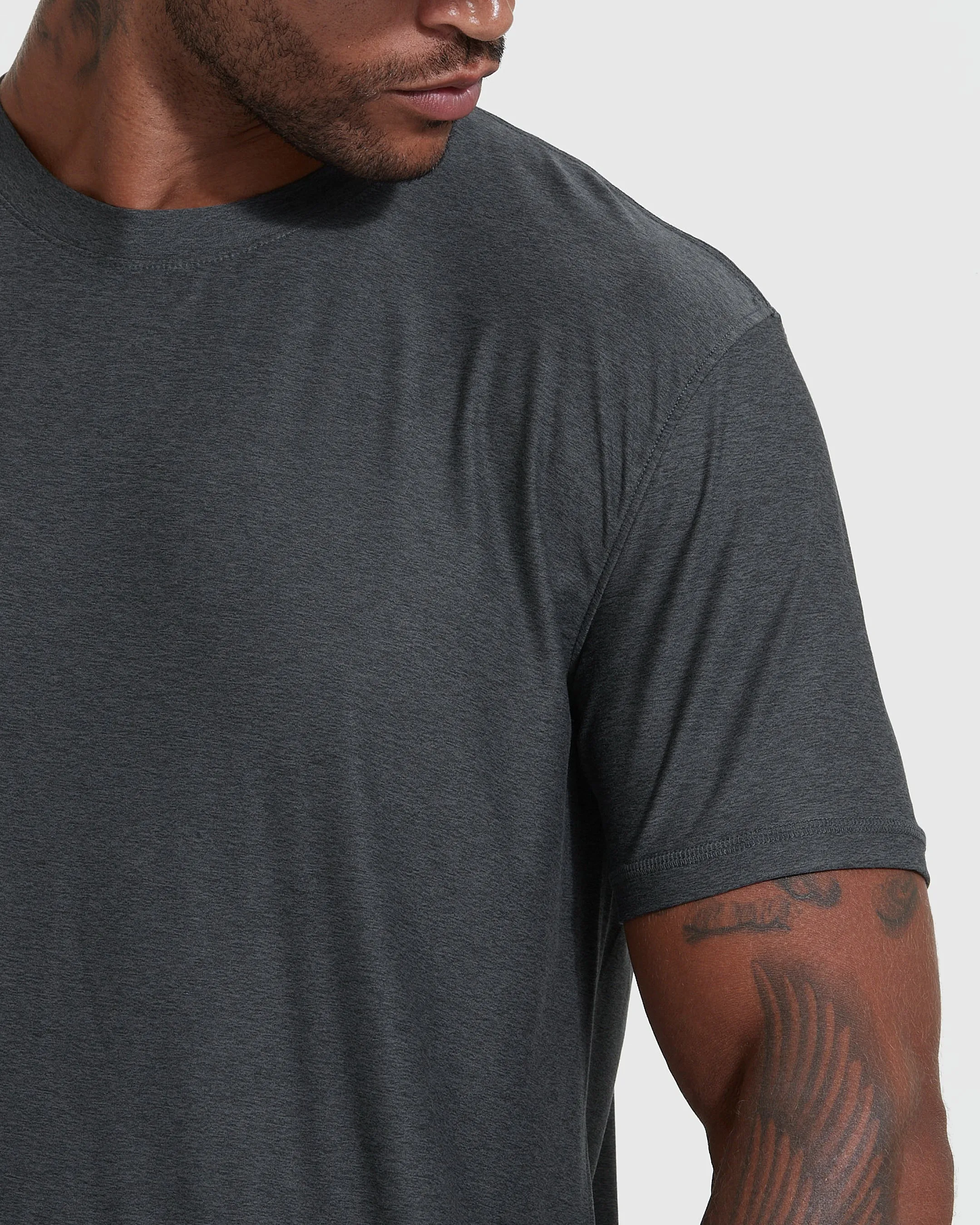 Charcoal Heather Gray Active Crew Neck Tee sold by True Classic product image thumbnail 5