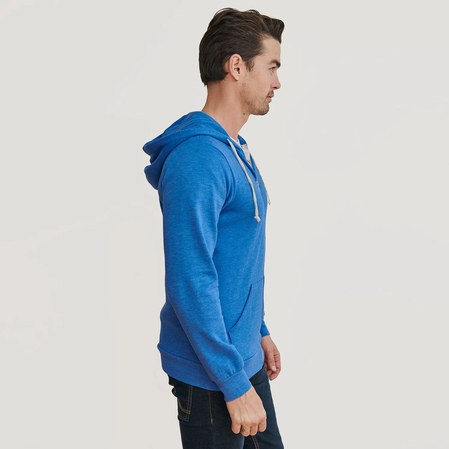 Pacific Blue Fleece Zip Hoodie sold by True Classic product image thumbnail 4