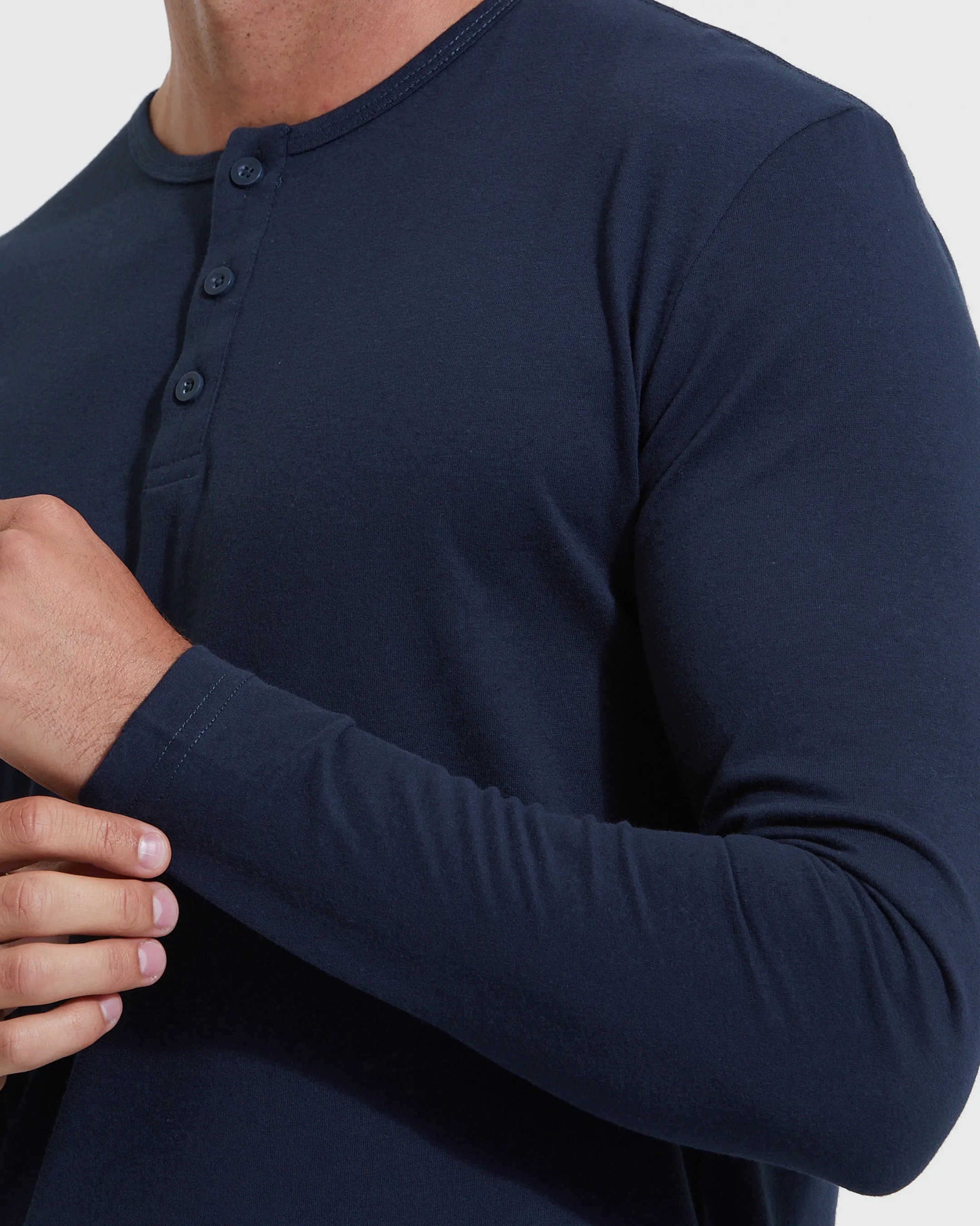 Navy Classic Long Sleeve Henley sold by True Classic product image thumbnail 5