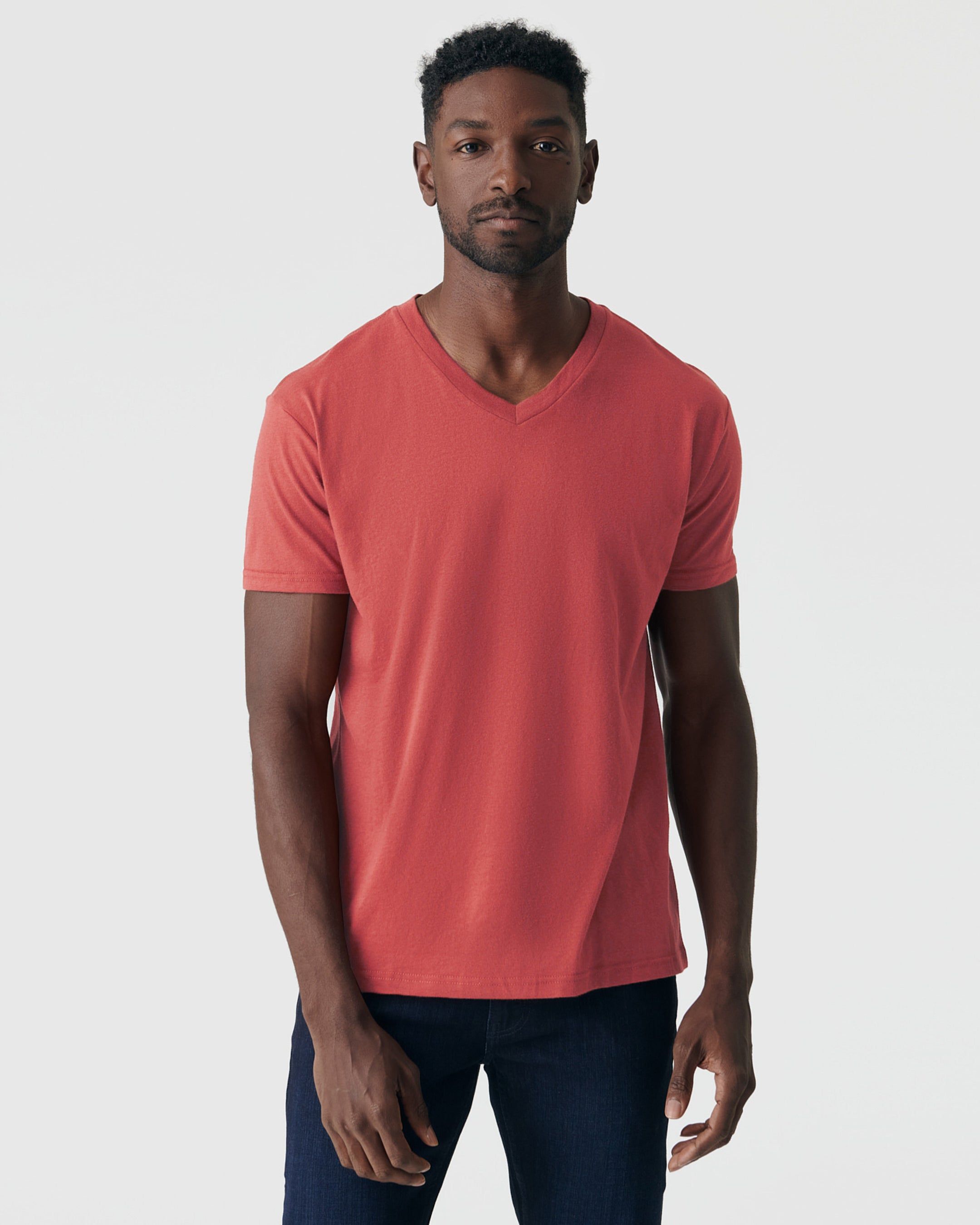 Cranberry V-Neck T-Shirt sold by True Classic