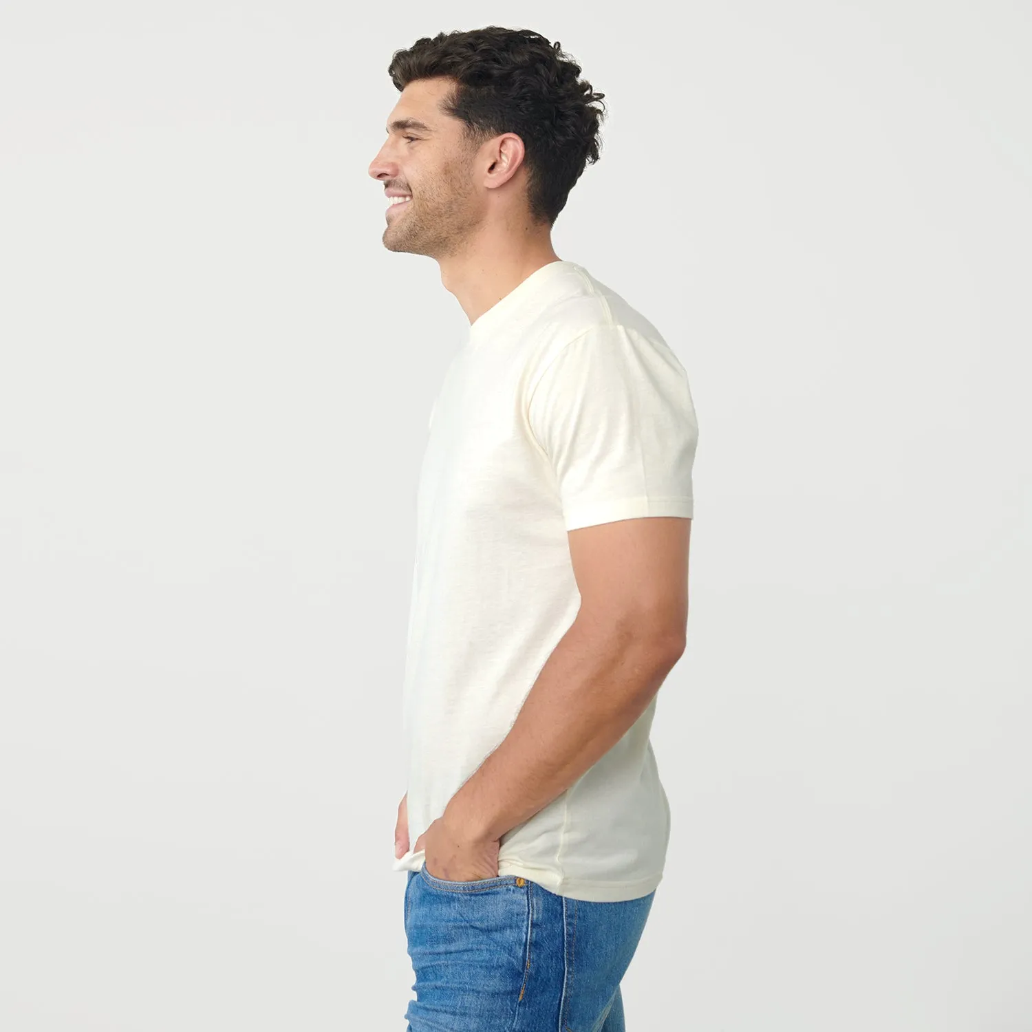 Off White Short Sleeve Crew Neck Tee sold by True Classic product image thumbnail 4