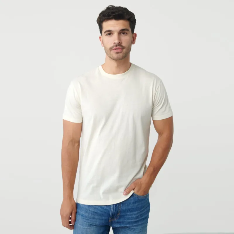 Off White Short Sleeve Crew Neck Tee sold by True Classic