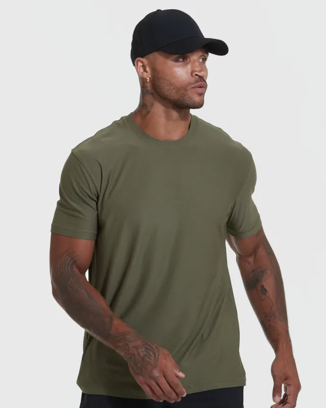 Military Green Active Crew Neck Tee sold by True Classic