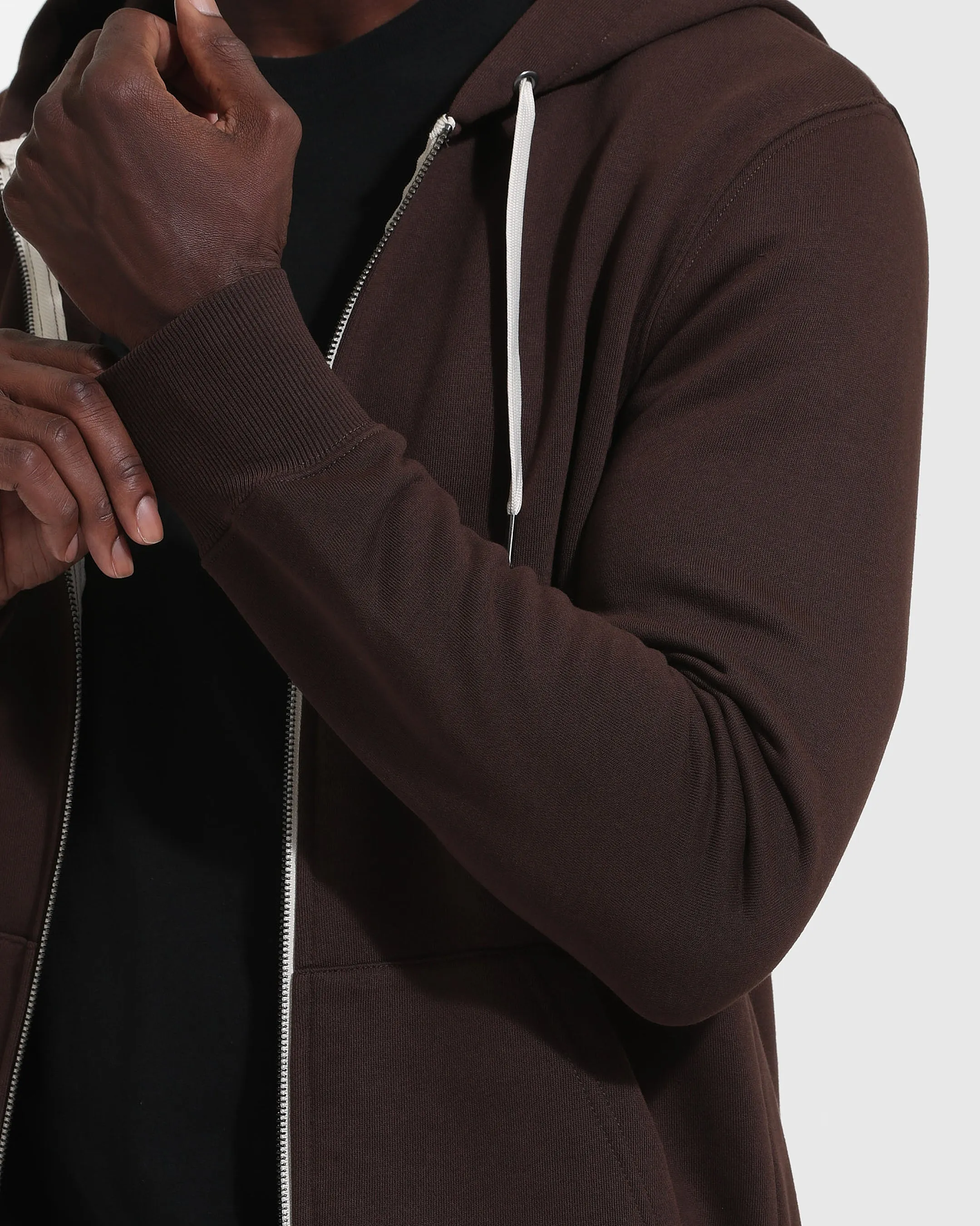 Dark Oak Fleece French Terry Zip Hoodie sold by True Classic product image thumbnail 5