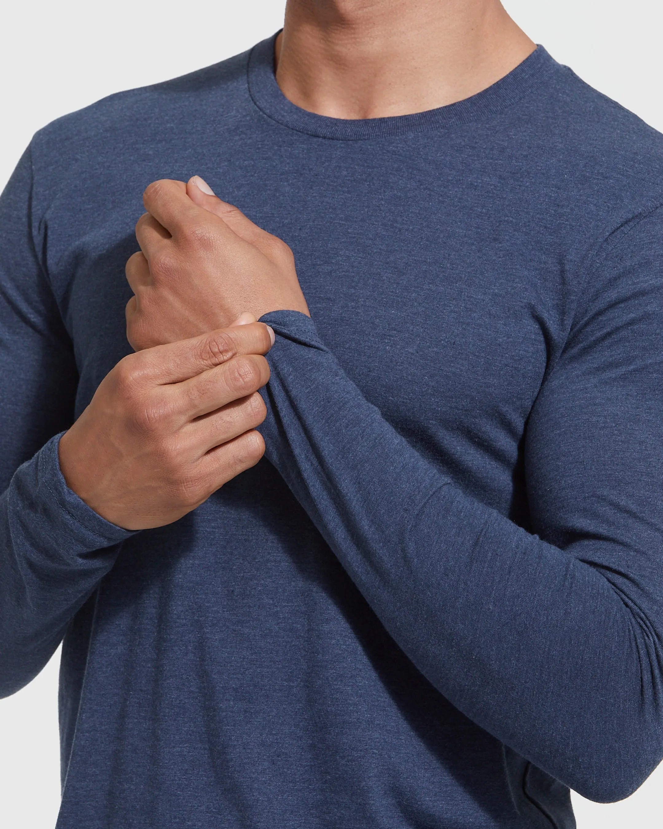 Heather Navy Classic Long Sleeve Crew Neck sold by True Classic product image thumbnail 5