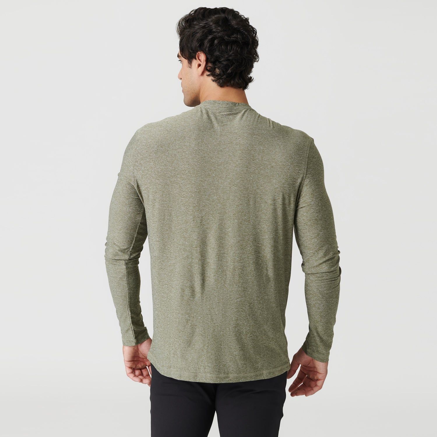 Heather Military Green Active Long Sleeve Crew Neck sold by True Classic product image thumbnail 3