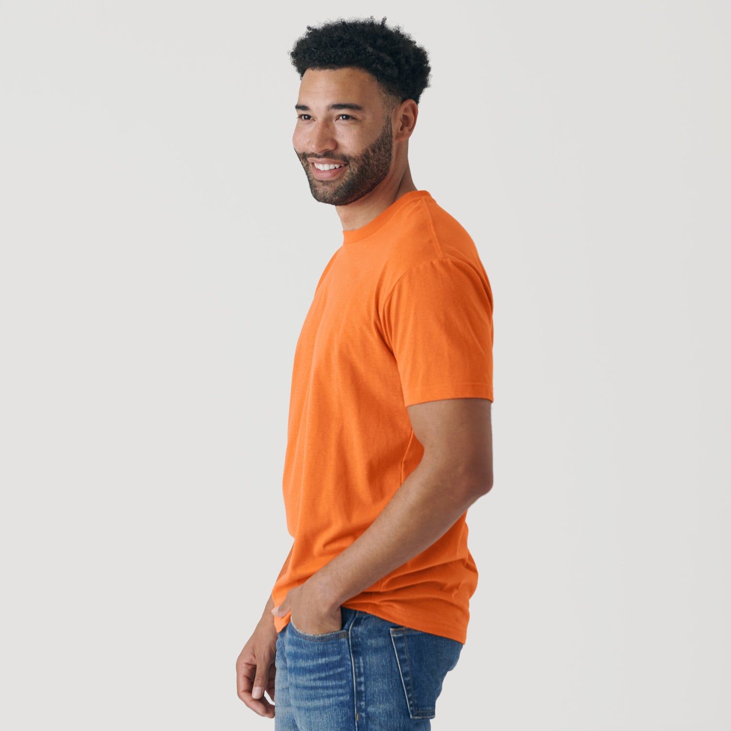 Orange Crew Neck T-Shirt sold by True Classic product image thumbnail 4