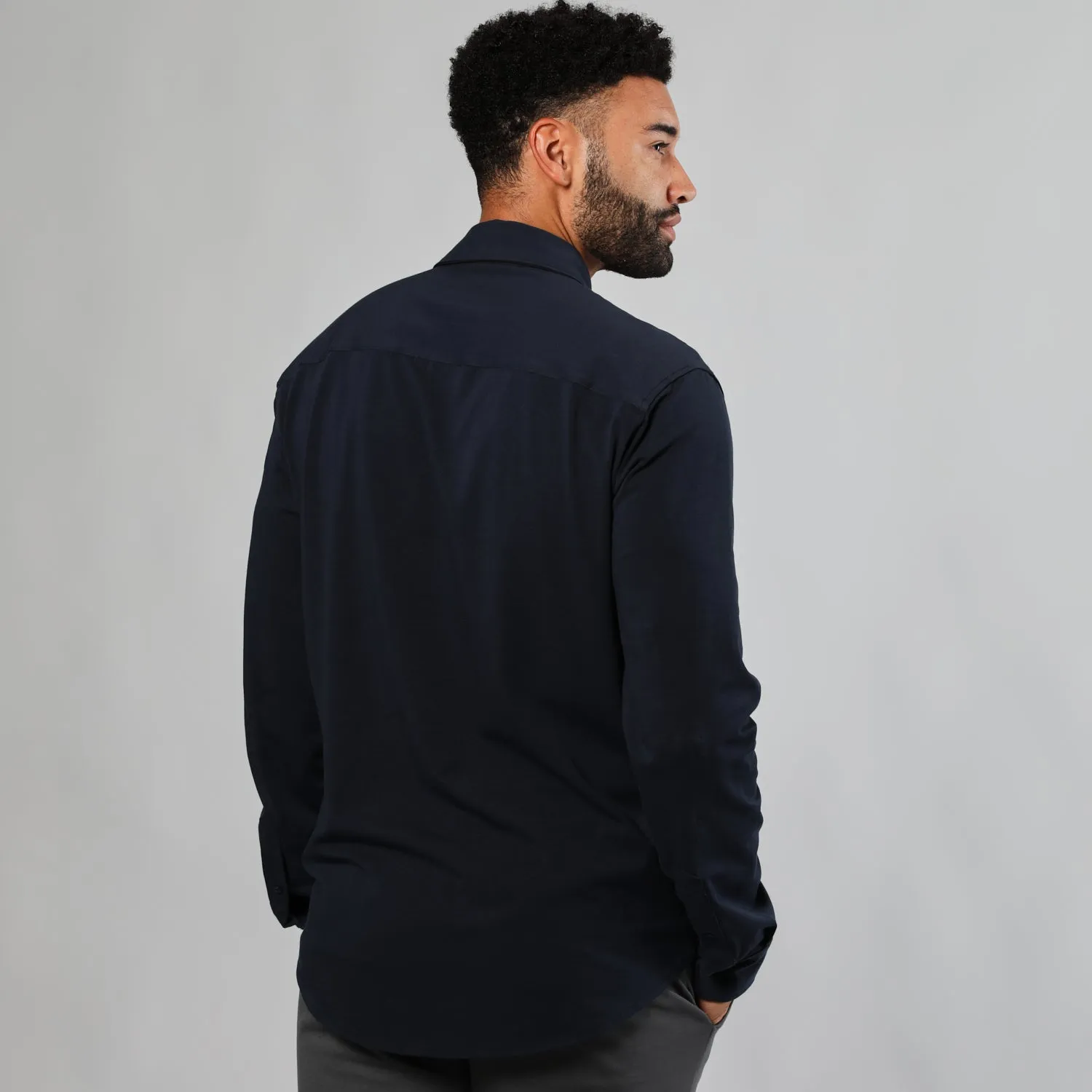 Navy Long Sleeve Knit Shirt sold by True Classic product image thumbnail 3