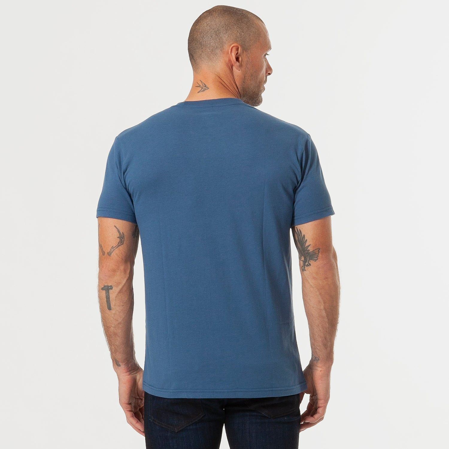 Stone Blue Short Sleeve Crew Neck Tee sold by True Classic product image thumbnail 3