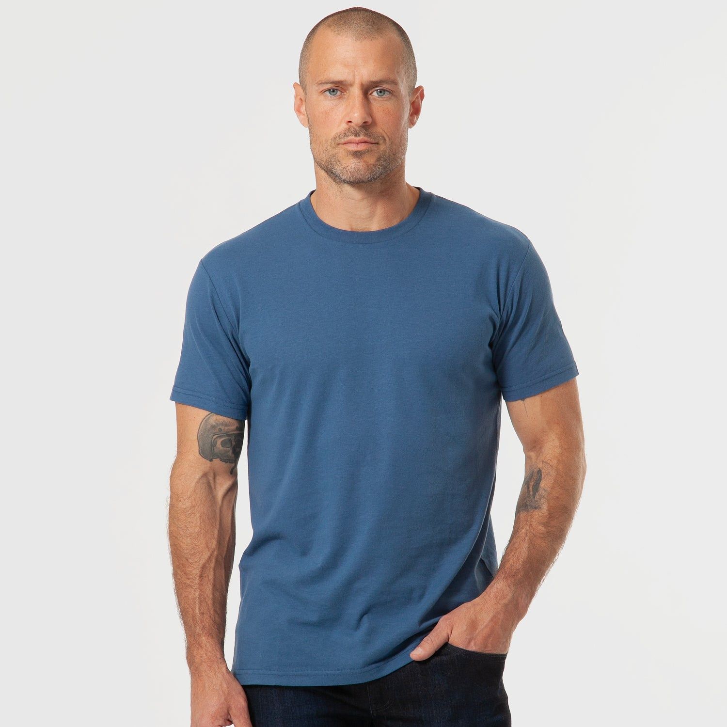 Stone Blue Short Sleeve Crew Neck Tee sold by True Classic