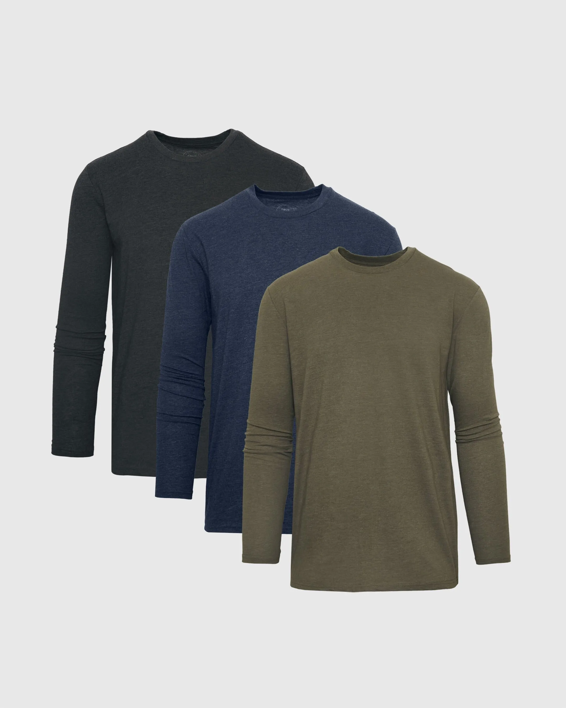 Heather Long Sleeve Crew Neck T-Shirt 3-Pack sold by True Classic
