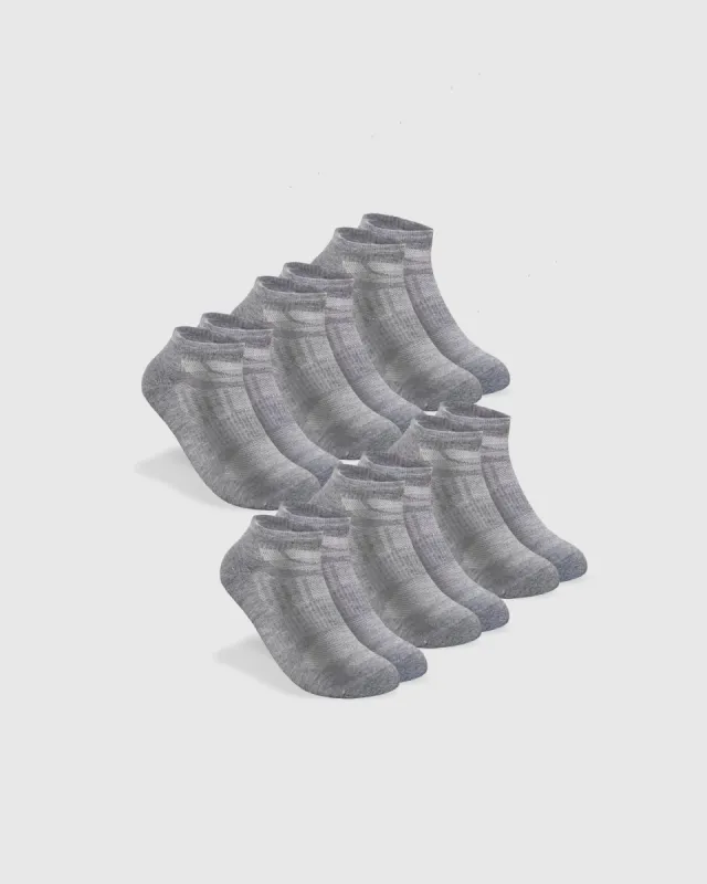 Heather Gray Ankle Socks 6-Pack sold by True Classic