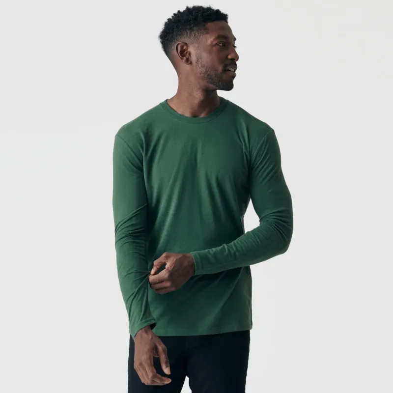 Hunter Green Long Sleeve Crew Neck sold by True Classic