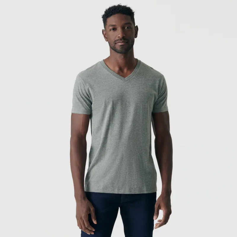 Heather Hunter Green V-Neck Tee sold by True Classic