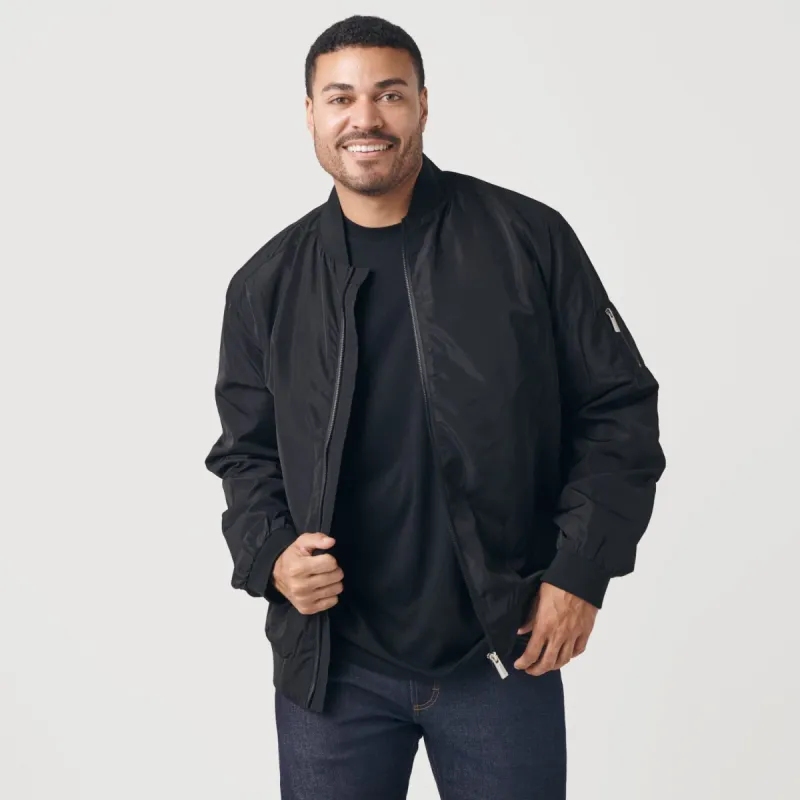 Black Bomber Jacket sold by True Classic