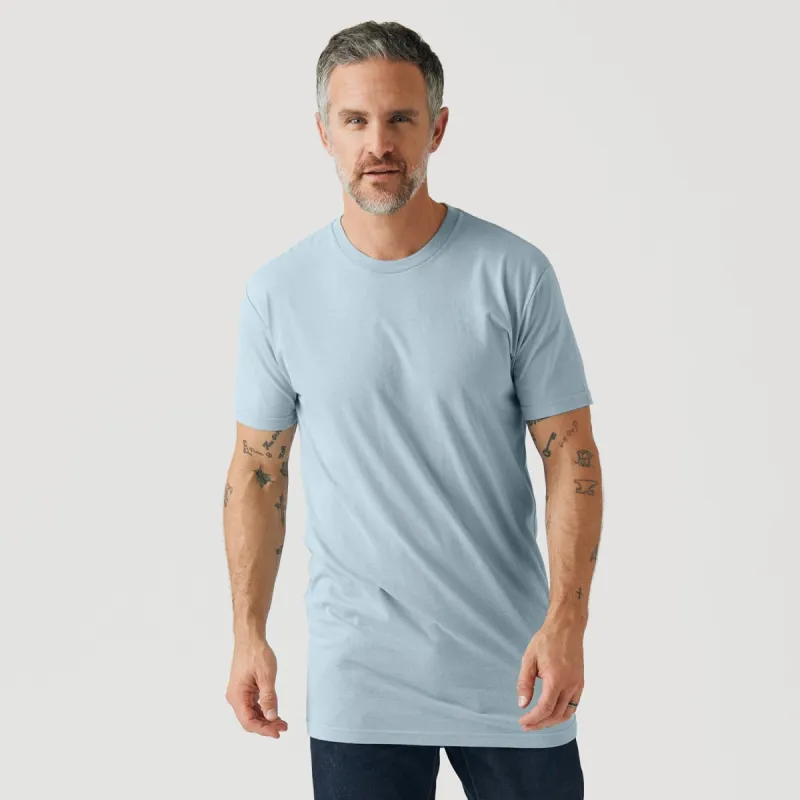 Pale Blue Tall Round Hem Crew Neck T-Shirt sold by True Classic