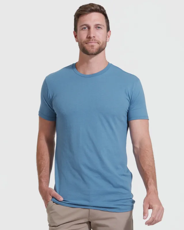 Indigo Tall Round Hem Crew Neck T-Shirt sold by True Classic