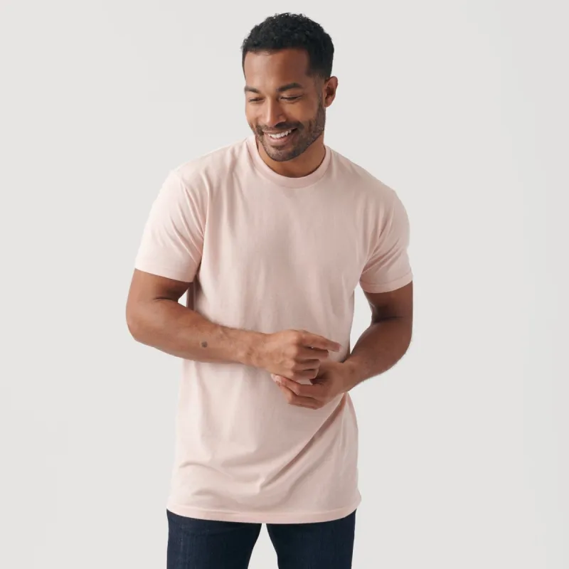 Dusty Pink Tall Round Hem Crew Neck T-Shirt sold by True Classic