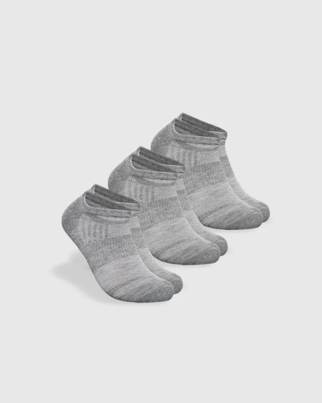 Heather Gray No Show Socks 3-Pack sold by True Classic