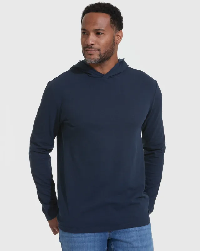Navy Hooded Long Sleeve T-Shirt sold by True Classic