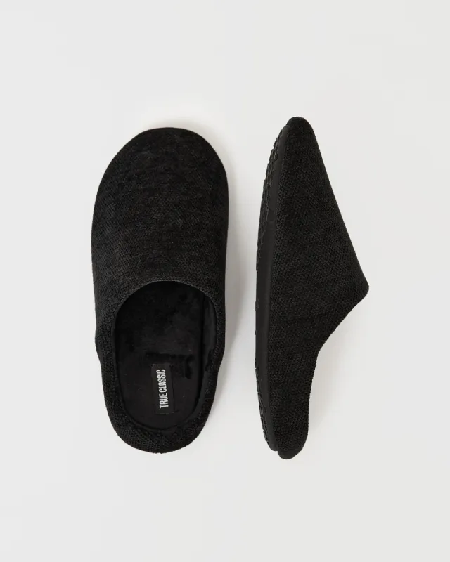 Black Slippers sold by True Classic