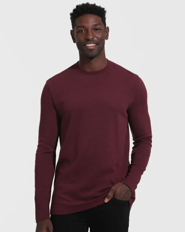 Mahogany Long Sleeve Waffle Crew sold by True Classic