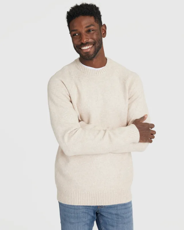 Heather Oatmeal Crew Neck Sweater sold by True Classic