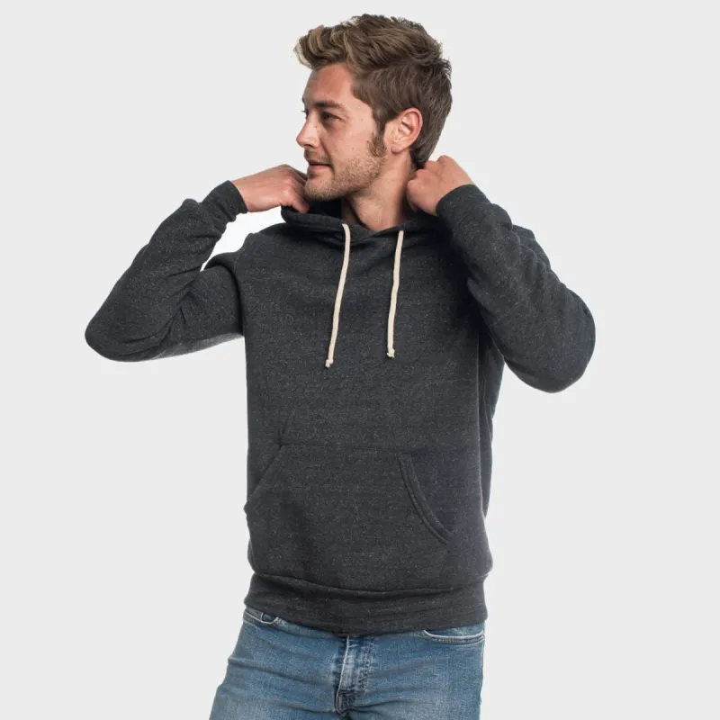 Charcoal Black Fleece Pull Over Hoodie sold by True Classic