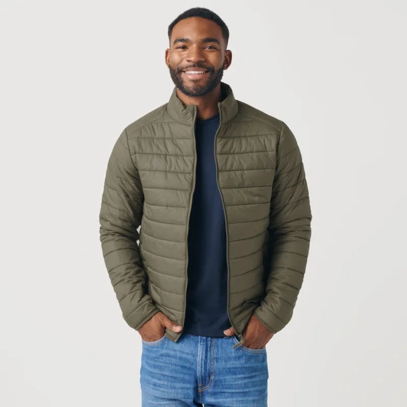 Military Green Quilted Puffer Jacket sold by True Classic