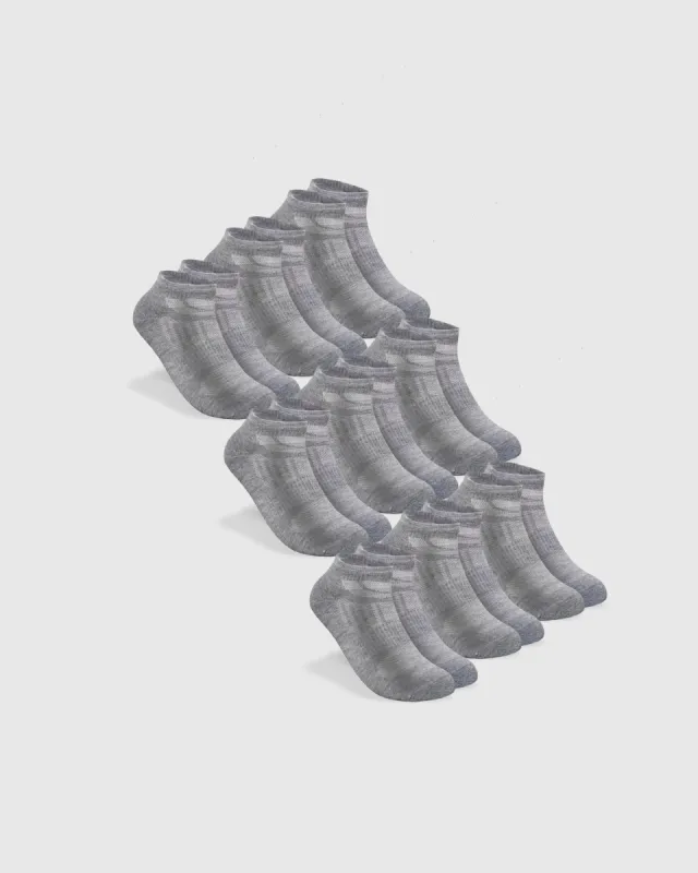 Heather Gray Ankle Sock 9-Pack sold by True Classic