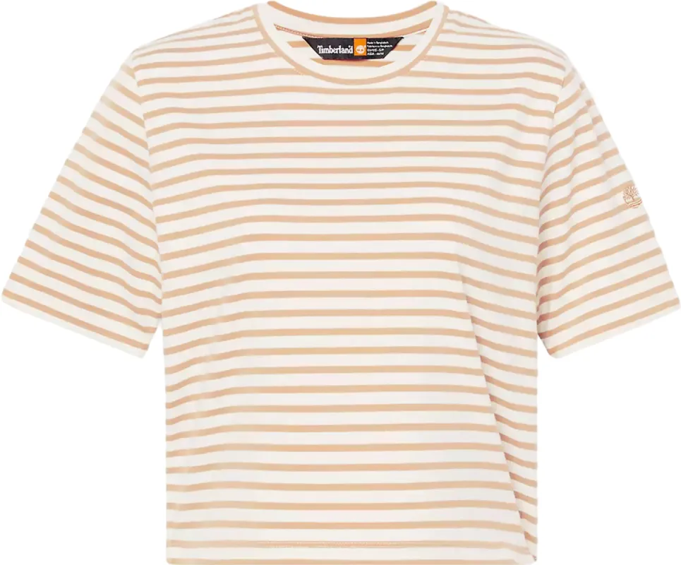 Striped Cropped Short Sleeve T-Shirt - Women's|-|T-shirt écourté rayé à manches courtes - Femme sold by Altitude Sports