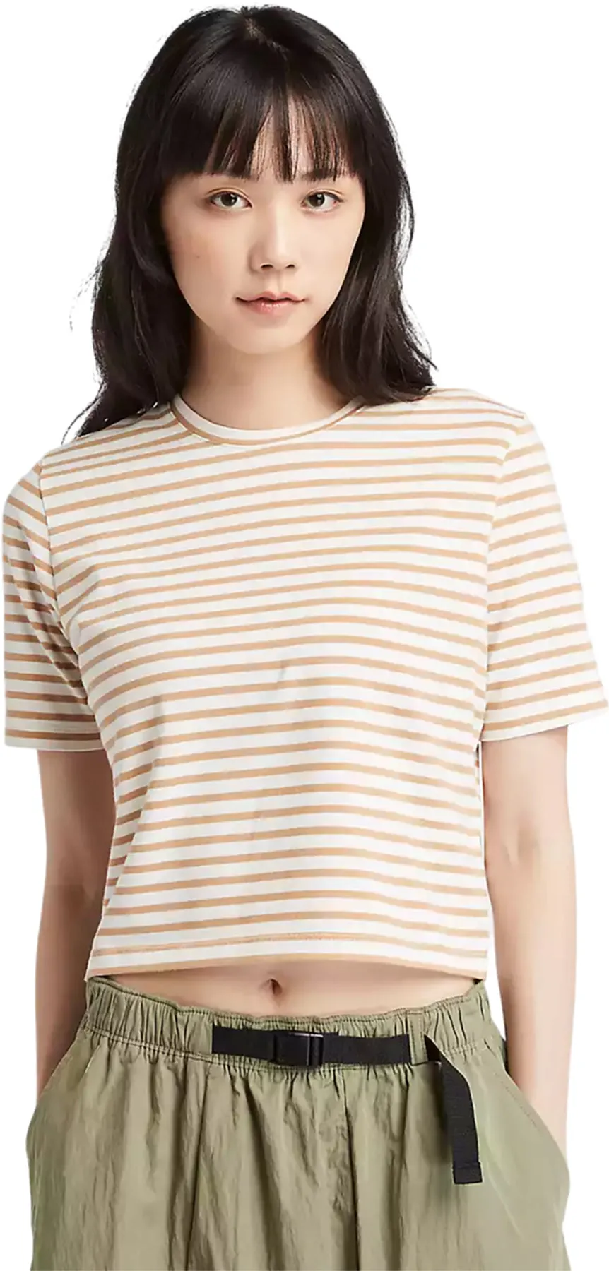 Striped Cropped Short Sleeve T-Shirt - Women's|-|T-shirt écourté rayé à manches courtes - Femme sold by Altitude Sports product image thumbnail 5