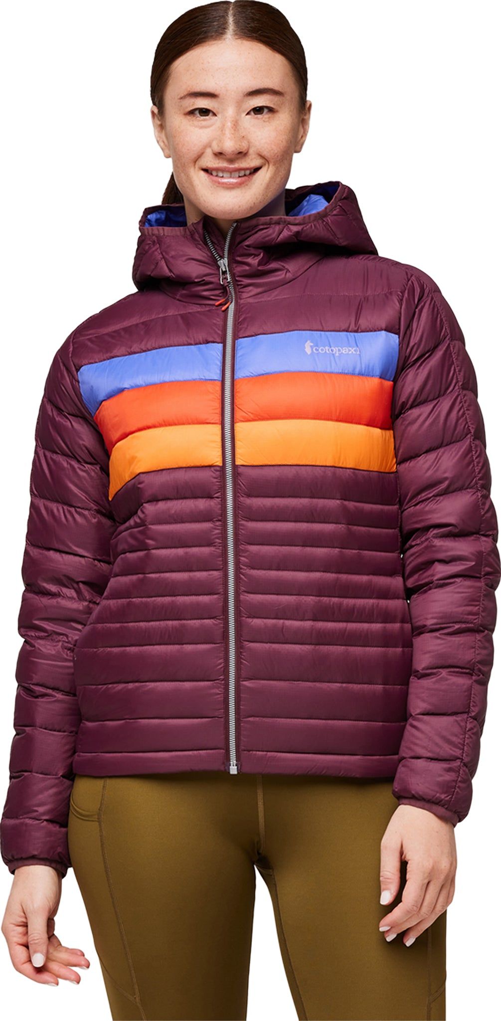 Fuego Plus Size Down Hooded Colorblock Jacket - Women's|-|Manteau couleurs contrastantes à capuchon en duvet grande taille Fuego - Femme sold by Altitude Sports