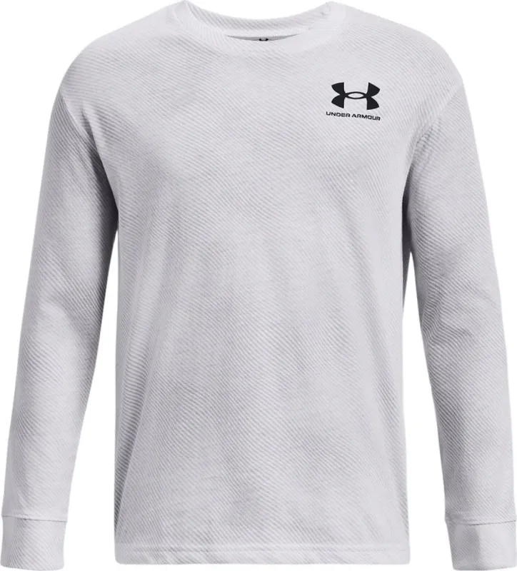 UA Logo Printed Long Sleeve Tee - Boy|-|Haut à manches longues avec logo imprimé UA - Enfant sold by Altitude Sports