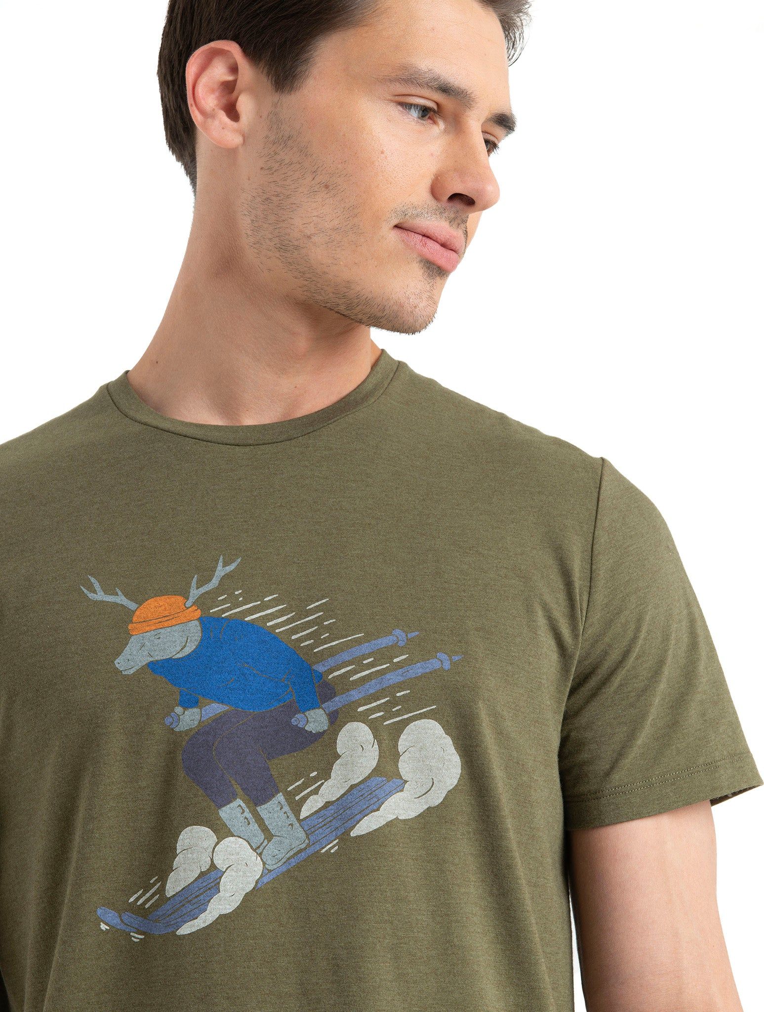 Central Classic Merino Ski Rider Short Sleeve T-Shirt - Men's|-|T-shirt à manches courtes en laine mérinos classique Ski Rider Central - Homme sold by Altitude Sports