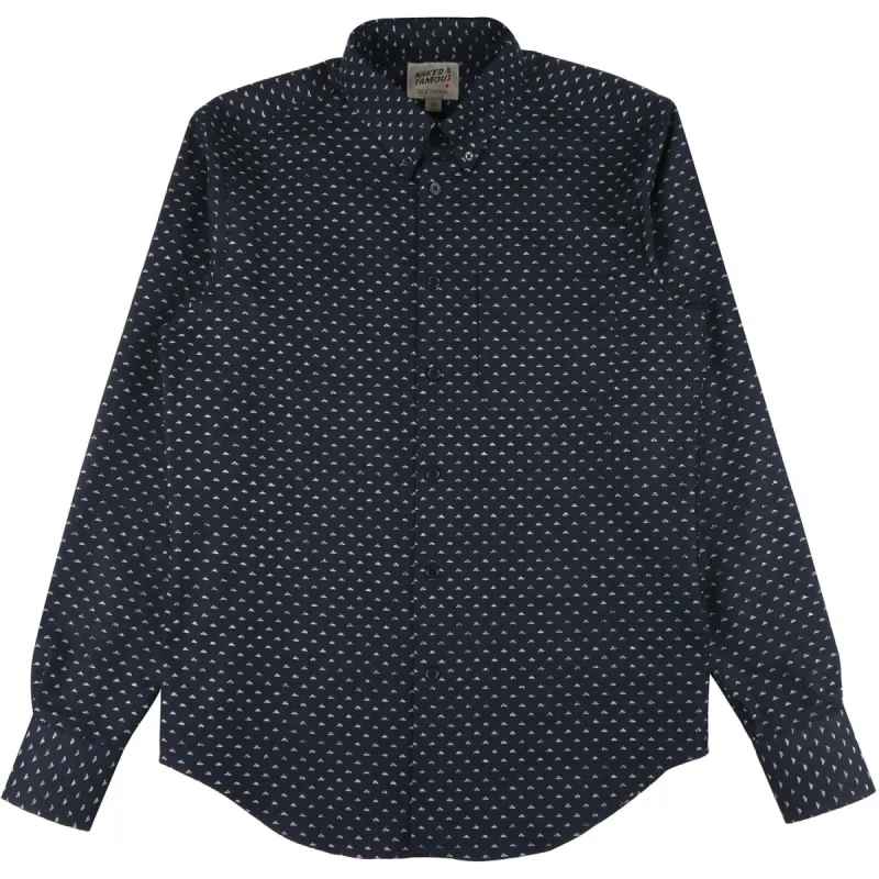 Men's Regular Shirt  Kimono Print Mountains|-|Chemise en Twill de Coton Homme sold by Altitude Sports