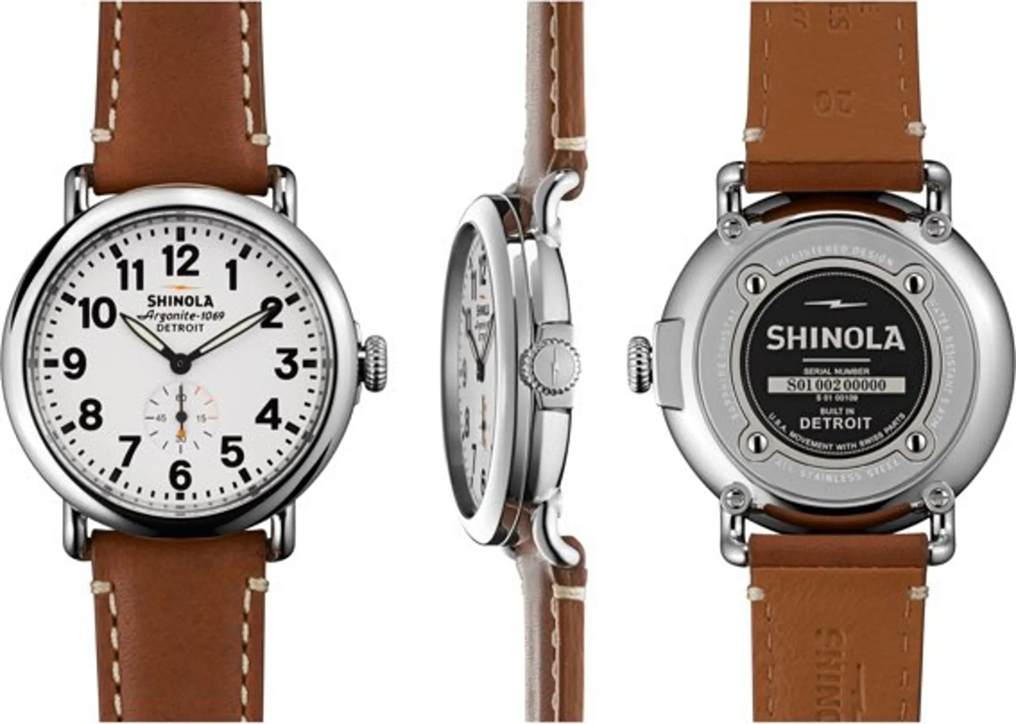 The Runwell Leather Strap Watch 41mm|-|Montre avec bracelet en cuir The Runwell 41mm sold by Altitude Sports product image thumbnail 3