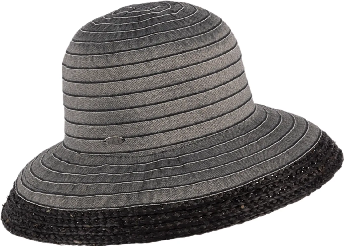 Cuccia Large Cloche Hat in Ribbon with Raffia - Women's|-|Chapeau cloche grand en ruban avec raphia Cuccia - Femme sold by Altitude Sports