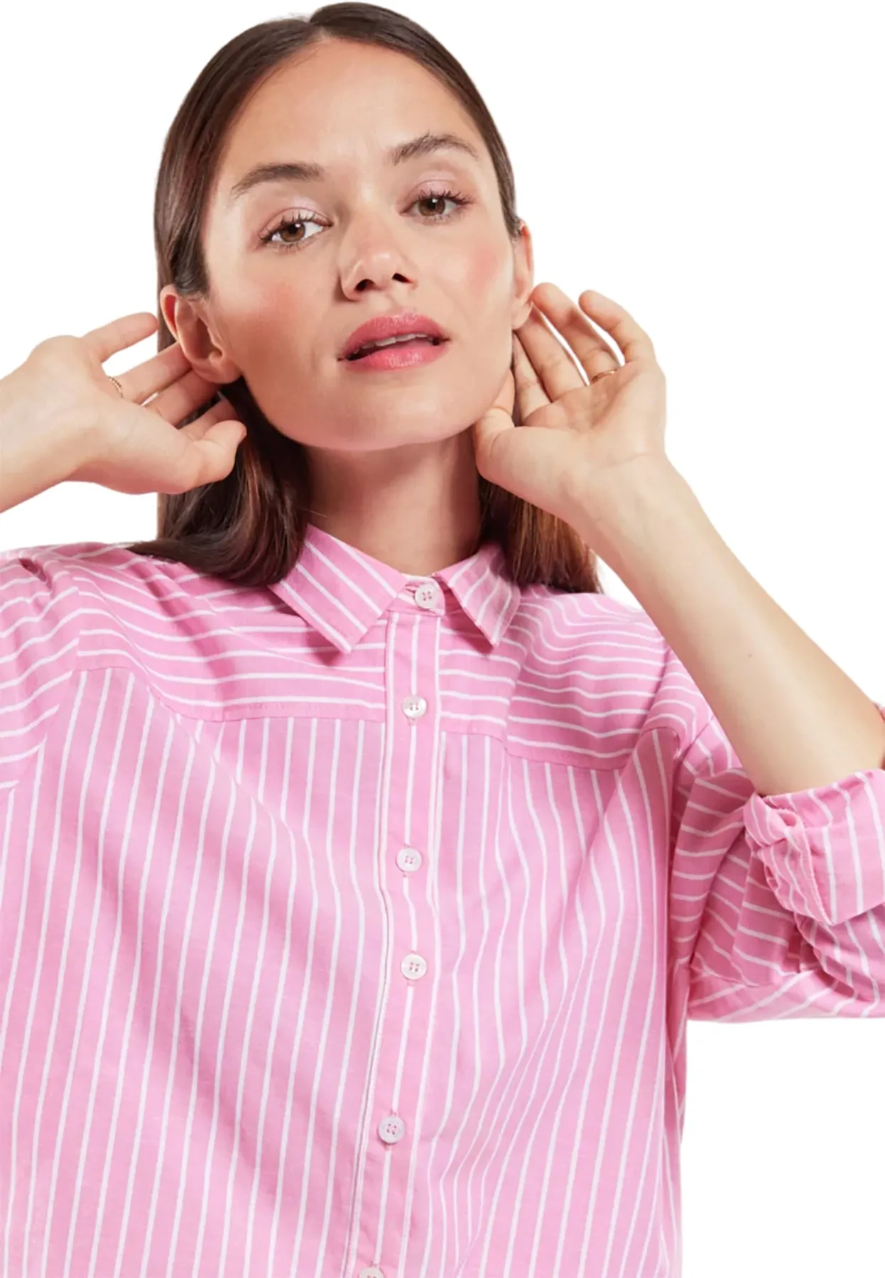 Cotton and Linen Striped Shirt - Women's|-|Chemise rayée en coton et lin - Femme sold by Altitude Sports product image thumbnail 5