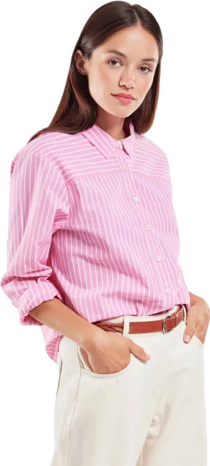 Cotton and Linen Striped Shirt - Women's|-|Chemise rayée en coton et lin - Femme sold by Altitude Sports product image thumbnail 4
