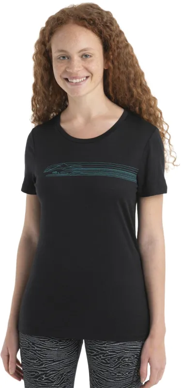Merino 150 Tech Lite II Short Sleeve Tee Camping Lines - Women's|-|T-shirt à manches courtes Mérino 150 Tech Lite II Camping Lines - Femme sold by Altitude Sports