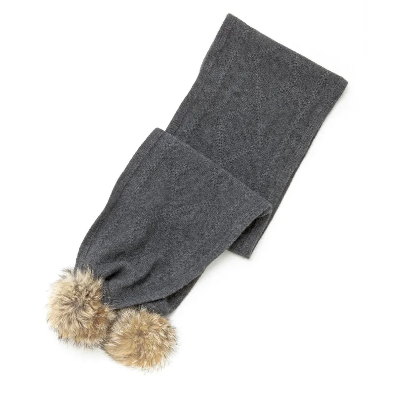 Angora Scarf with Coyote pompon|-|Echarpe Angora avec Pompon en Coyote sold by Altitude Sports