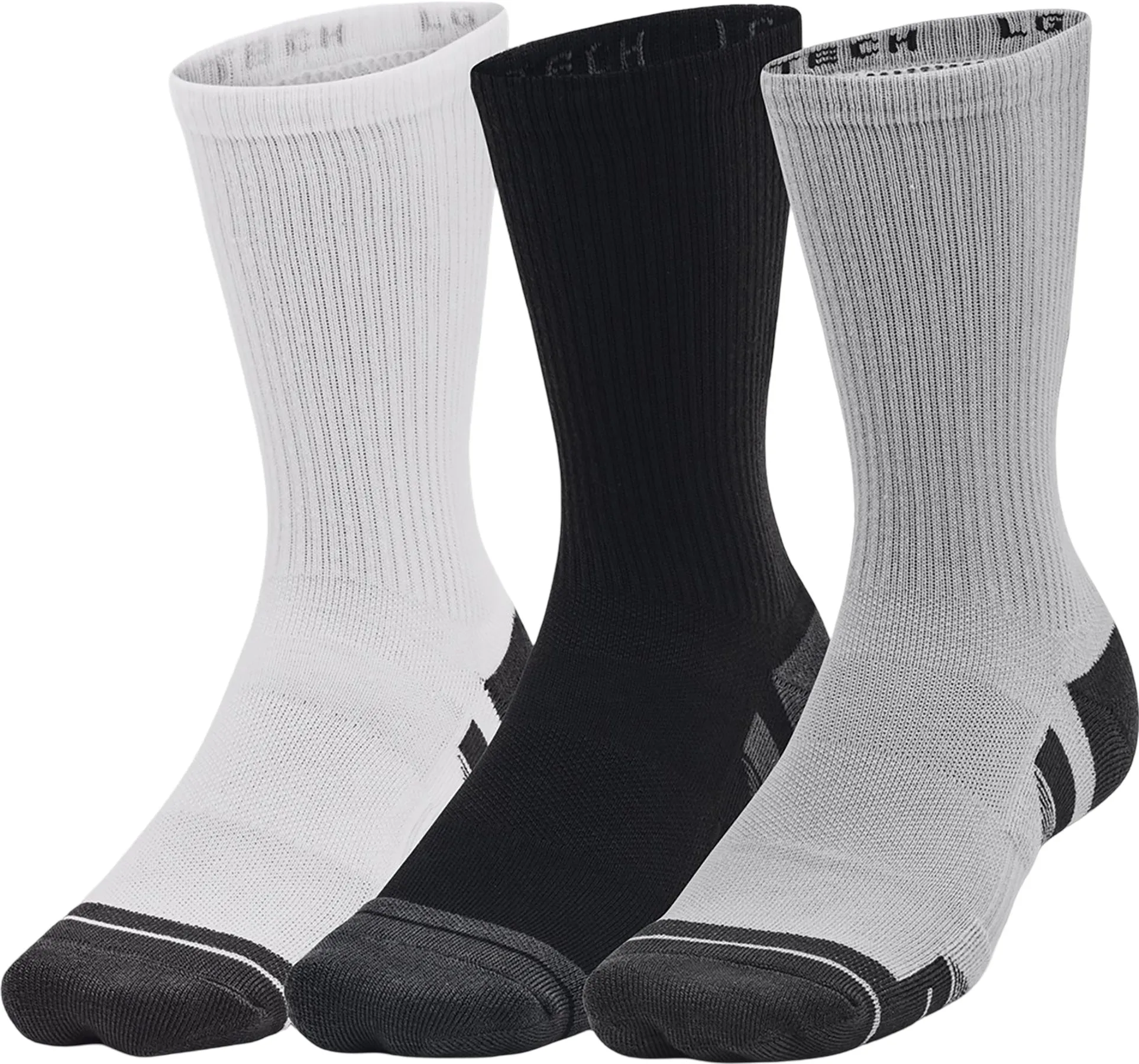 UA Performance Tech 3-Pack Crew Socks - Unisex|-|Chaussettes mi-mollet paquet de 3 UA Performance Tech - Unisexe sold by Altitude Sports