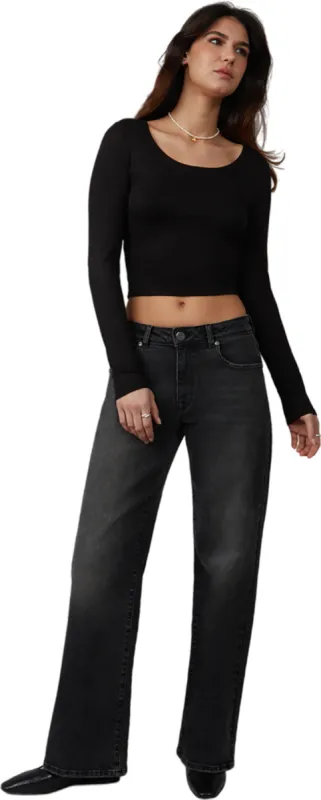 Nova Mid Rise Wide Leg Jeans - Women's|-|Jean à jambe large et taille mi-haute Nova - Femme sold by Altitude Sports