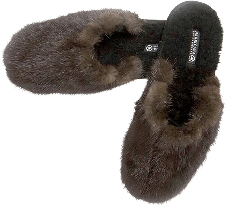 Classic Mink Slippers in Upcycled Fur - Women's|-|Pantoufles en vison classique en fourrure recyclée - Femme made by Altitude Sports
