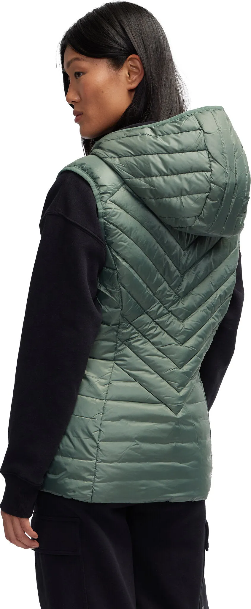 Collette Chevron Quilted Lightweight Puffer Vest with Fixed Hood - Women's|-|Veste matelassé léger à chevrons avec capuchon fixe Collette - Femme sold by Altitude Sports product image thumbnail 5