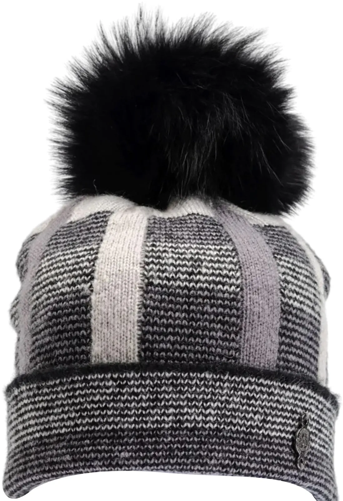 Beki Plaid Beanie with Upcycled Fur Pom - Women's|-|Tuque à carreaux avec pompon en fourrure recyclée Beki - Femme sold by Altitude Sports product image thumbnail 3
