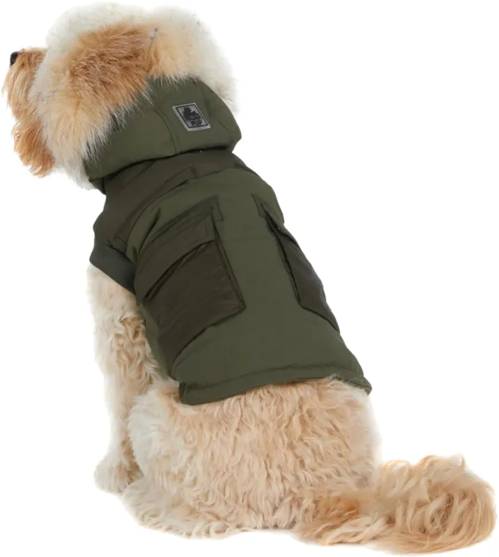 Zeus Faux Fur Trim Jacket for Dogs|-|Manteau avec bordure en fausse fourrure pour chiens Zeus sold by Altitude Sports
