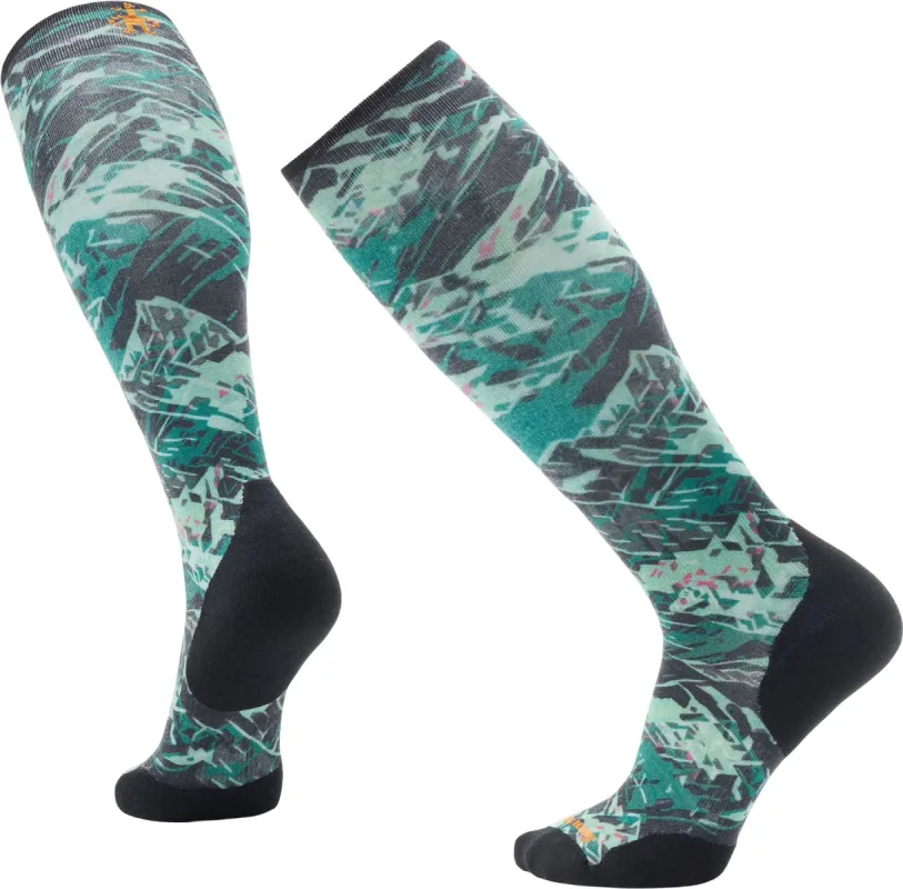 Ski Targeted Cushion Green Slopes Print OTC Socks - Unisex|-|Chaussettes de ski sous-genou coussin ciblé avec imprimé Green Slopes - Unisexe sold by Altitude Sports