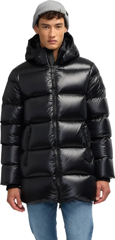 Dechen Long Channel Quilted Puffer Jacket with Detachable Hood - Men's|-|Manteau matelassé longues avec capuchon amovible Dechen - Homme sold by Altitude Sports